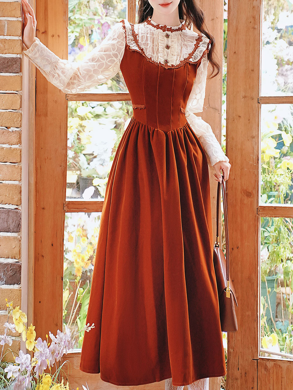 50s Retro Brown Lace