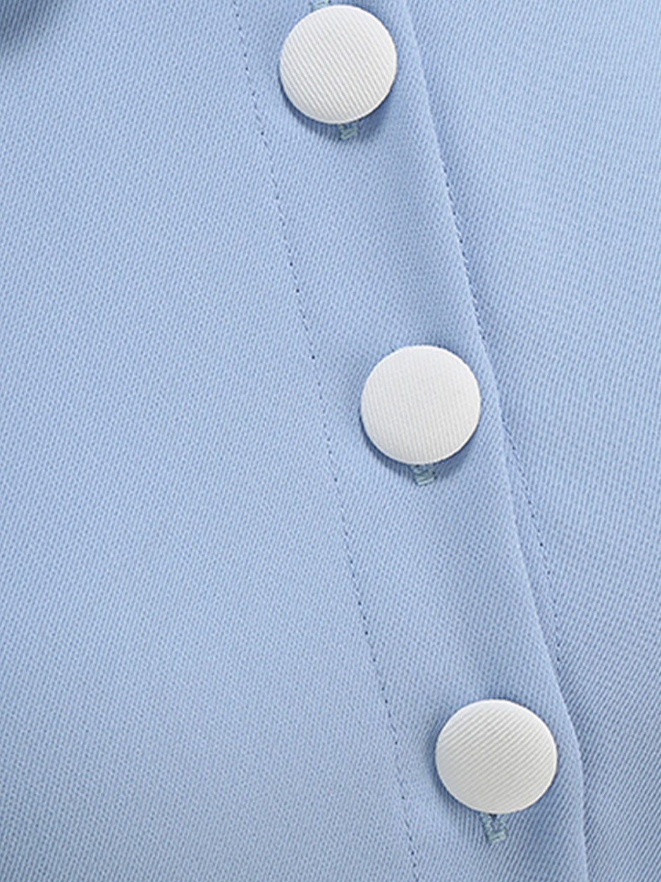 1950s Vintage Baby Blue Peter Pan Collar Sleeveless Retro Swing Dress
