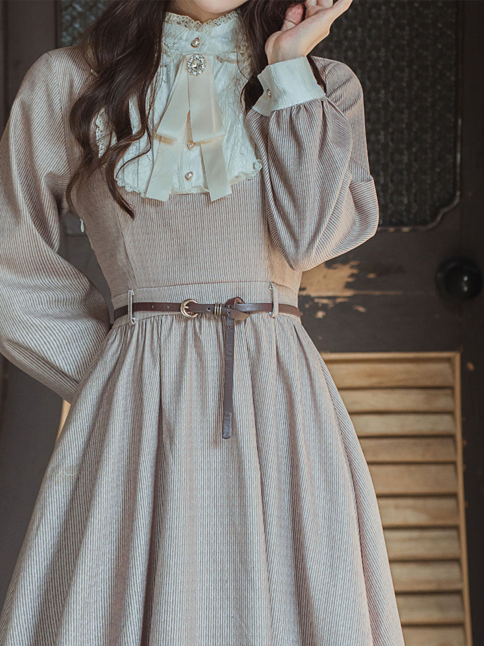Lilac Lace Ruffles Edwardian Revival Victorian Dress