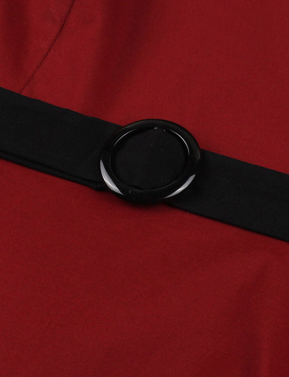 Wine Red Bow Collar 1950s Vintage Swing Dress