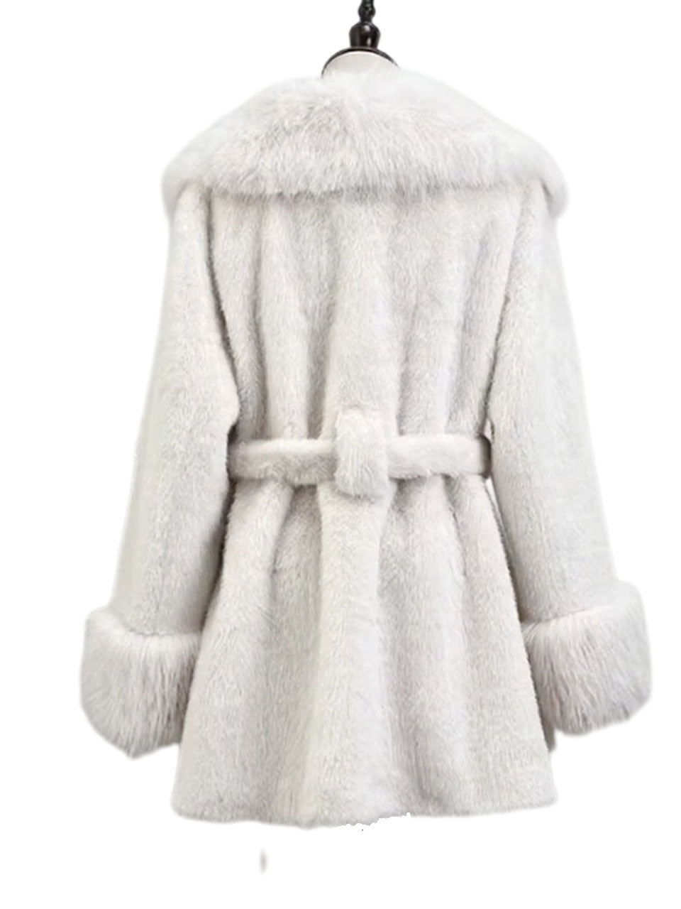 Faux Fur Coat Luxury Mid-Length Long Sleeve Maxi Winter Coat