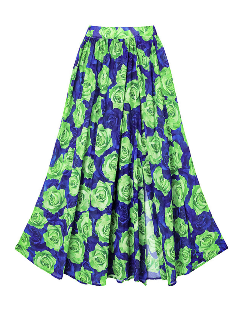 Green Floral Deep V Retro Style One Piece