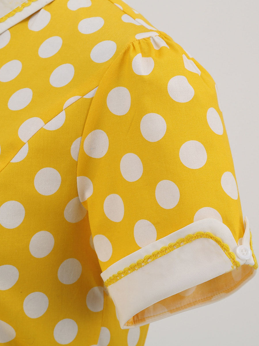 Polka Dots Peter Pan Collar 1950S Dress