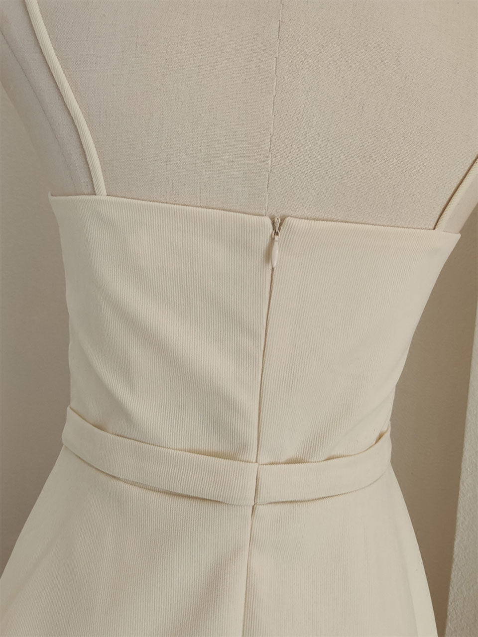 Apricot Embroidered Spaghetti Strap Vintage Dress