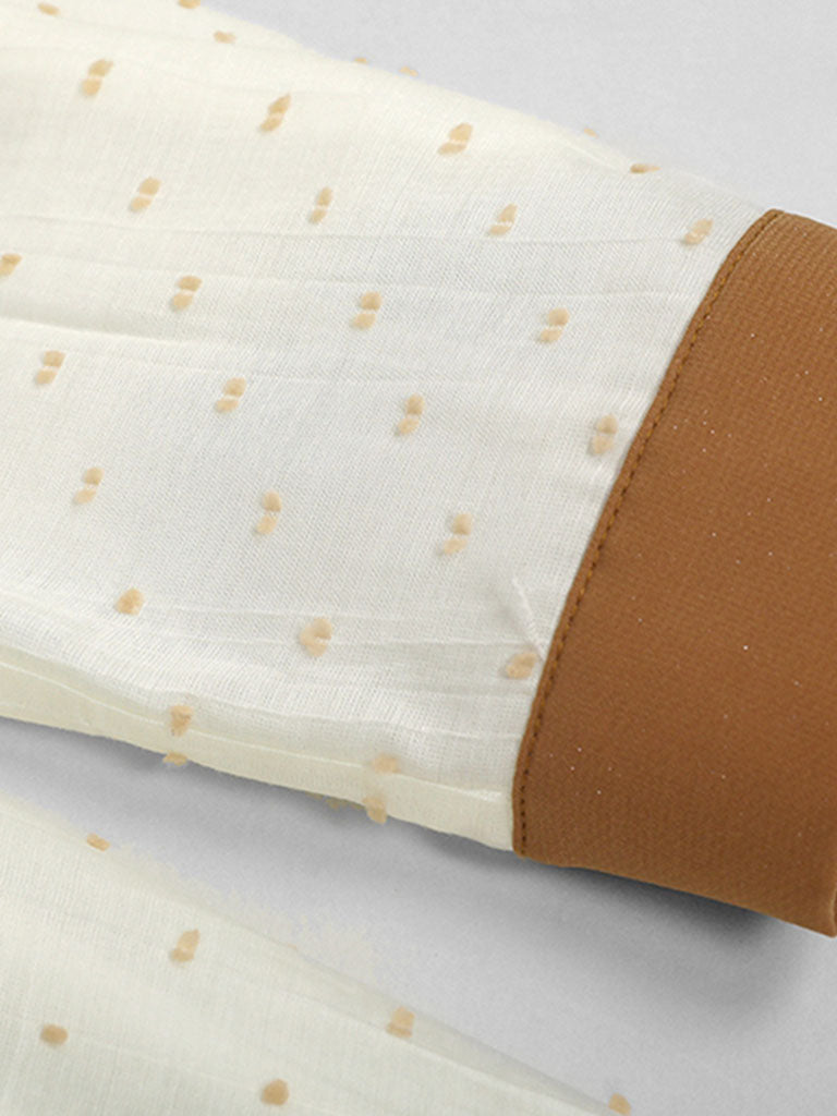 1950S Apricot Polka Dots Fake Two Piece