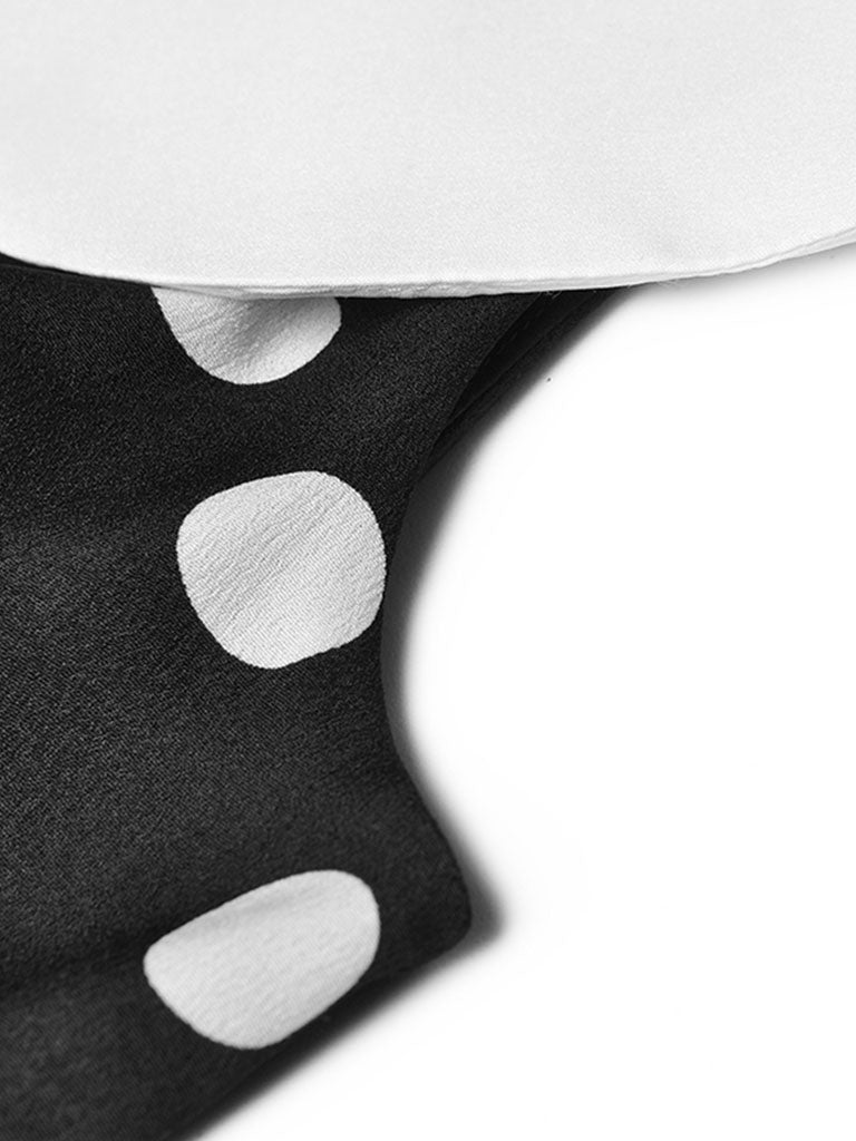 Black And White Polka Dots Big Peter Pan Collar 1950S Vinatge Dress
