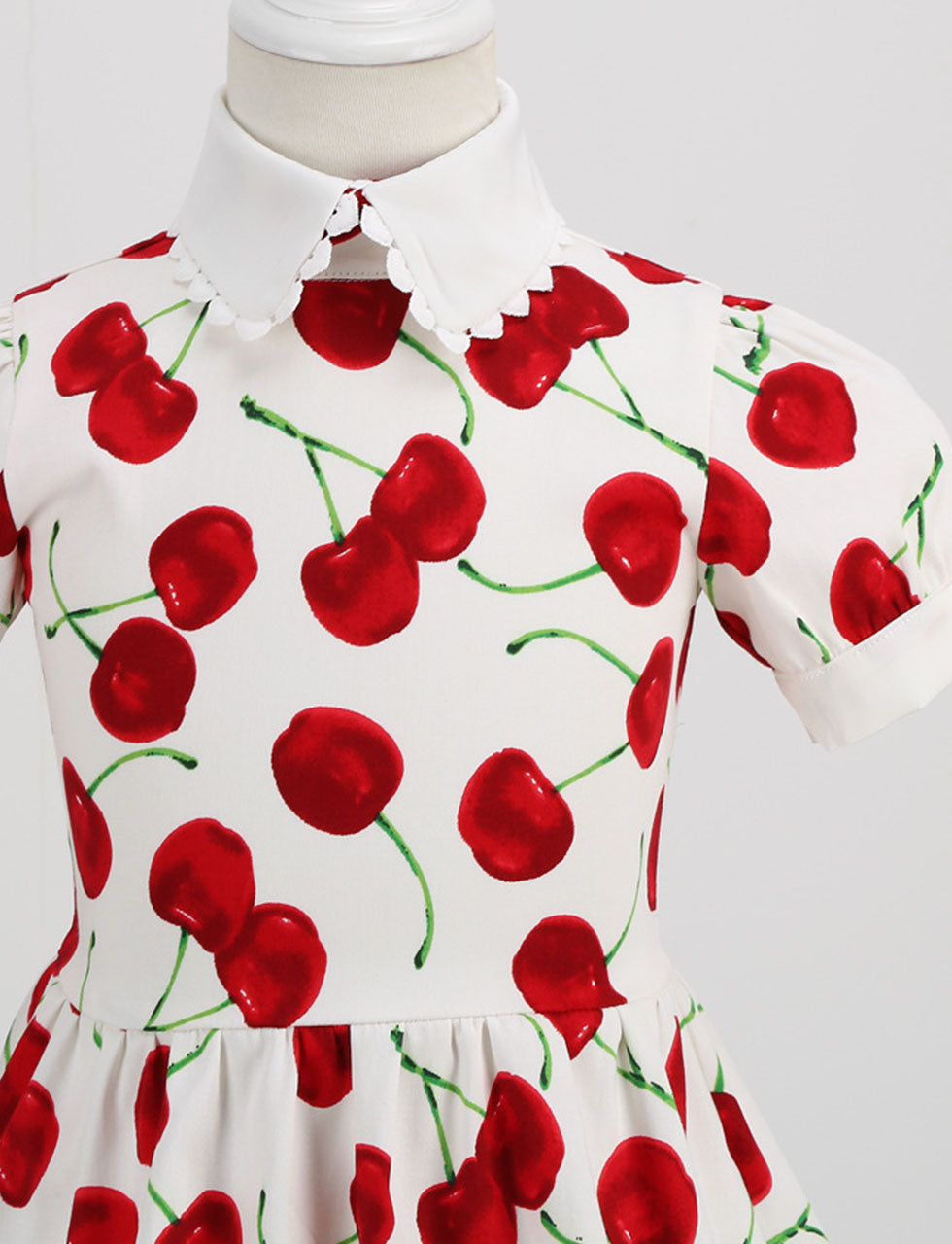 Kids Little Girls' Dress Cherry Peter Pan Collar 1950S Dress
