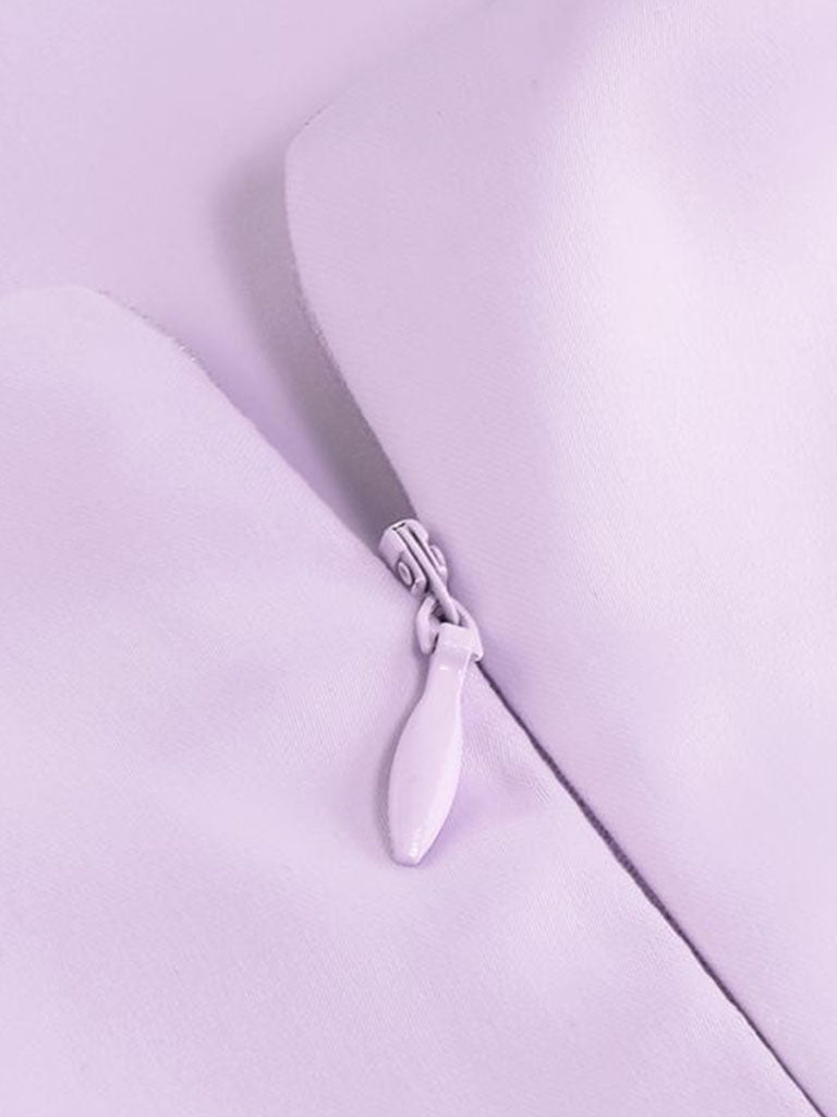 Purple Spaghetti Strap Satin Feather Hem Bodycon Dress Gown Party Dress