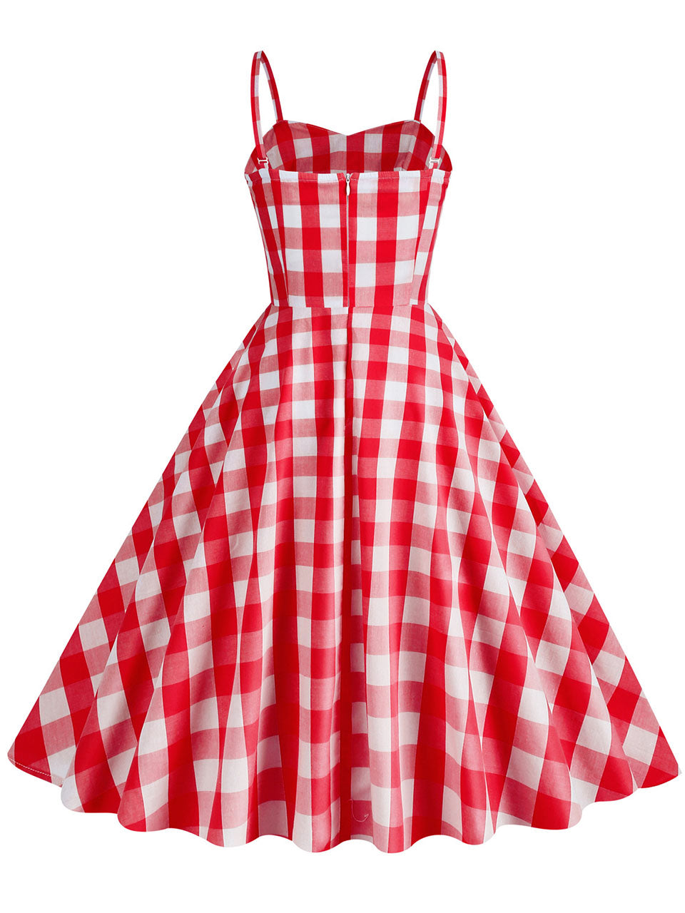 Pink And White Barbie Same Style Plaid Strap Classis Style 1950S Vintage Dress