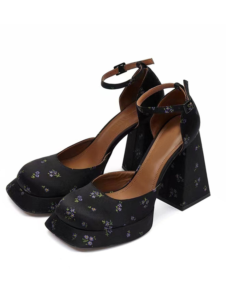 Chunky Heel Mary Jane Square Toe Vintage Shoes