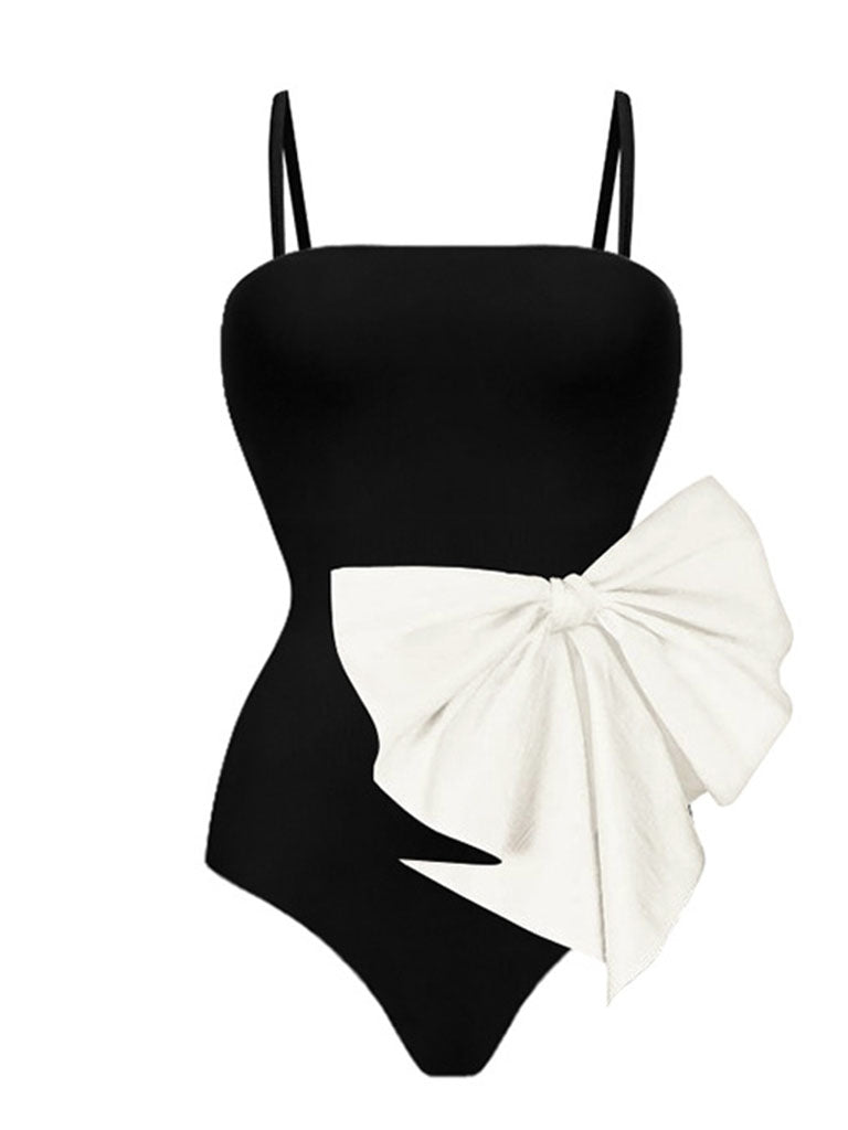 Black Retro Strap One Piece