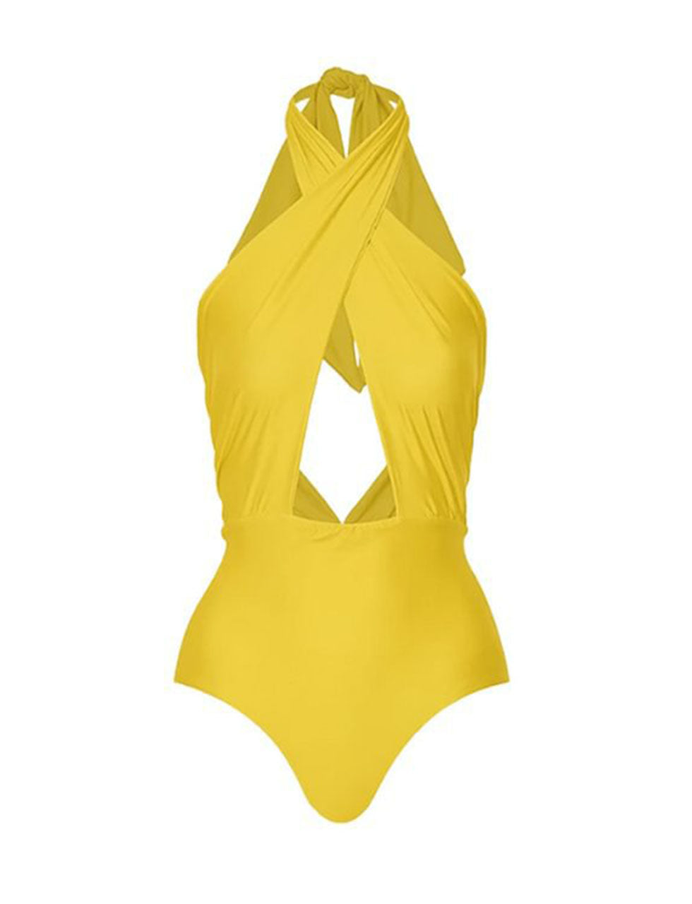Yellow Hollow Out One Piece