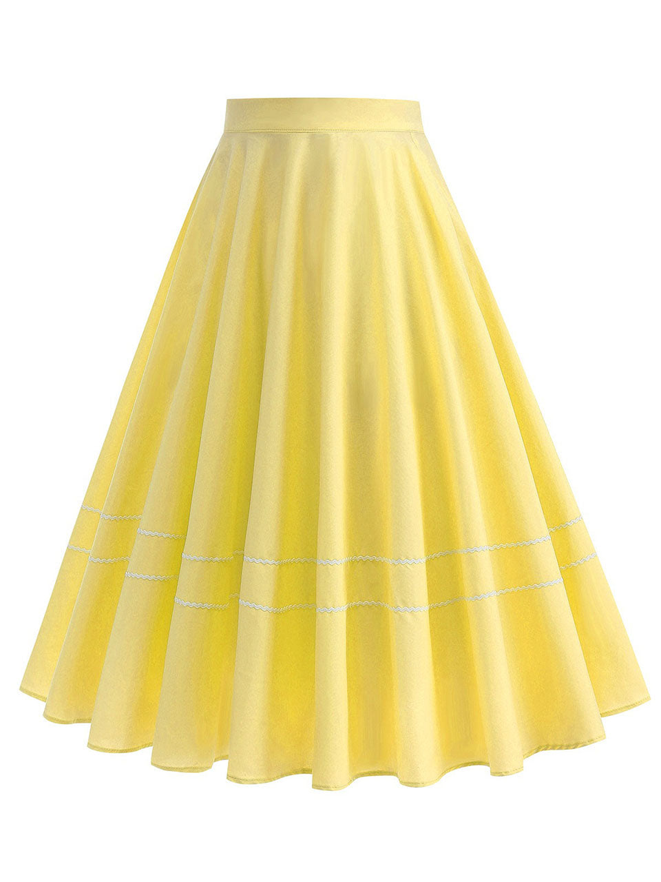 1950S Blue High Waist Pleated Swing Vintage Skirt