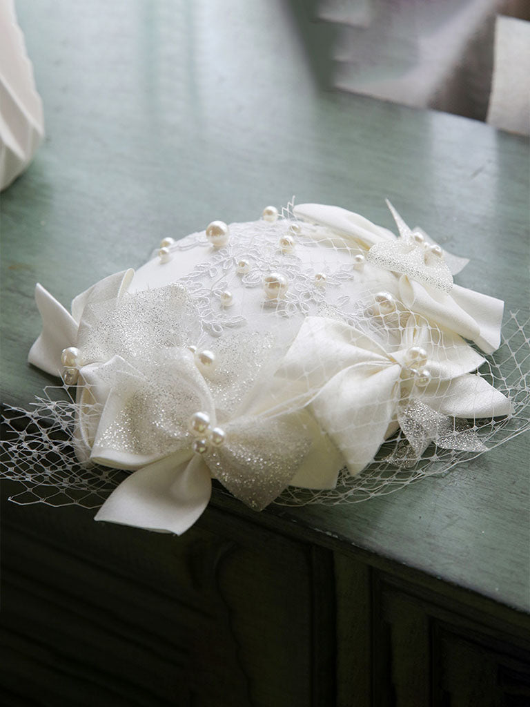 Bowknot Flower Tulle Net 1950S Hat Vintage Hat