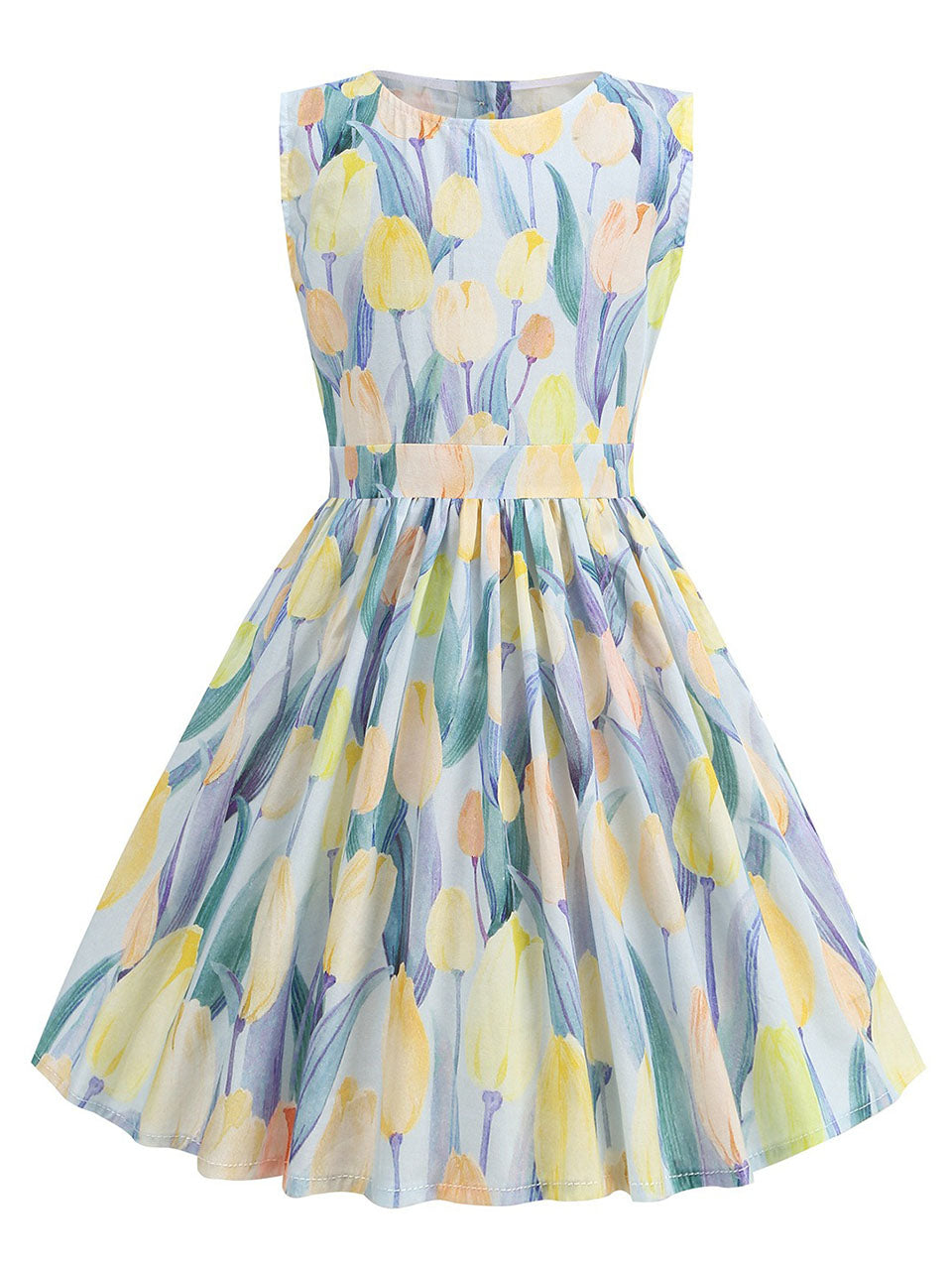 Kids Little Girls' Dress Floral 1950S Vintage Dress