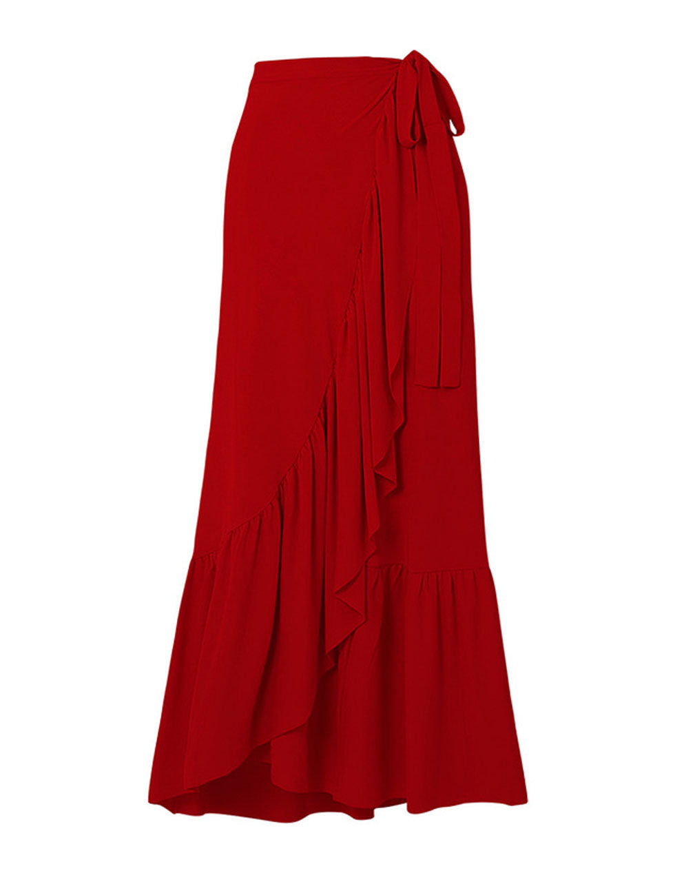 Red Ruffles Rose One Piece