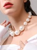 1950S Plastic Pearl And Diamond Vintage Necklace