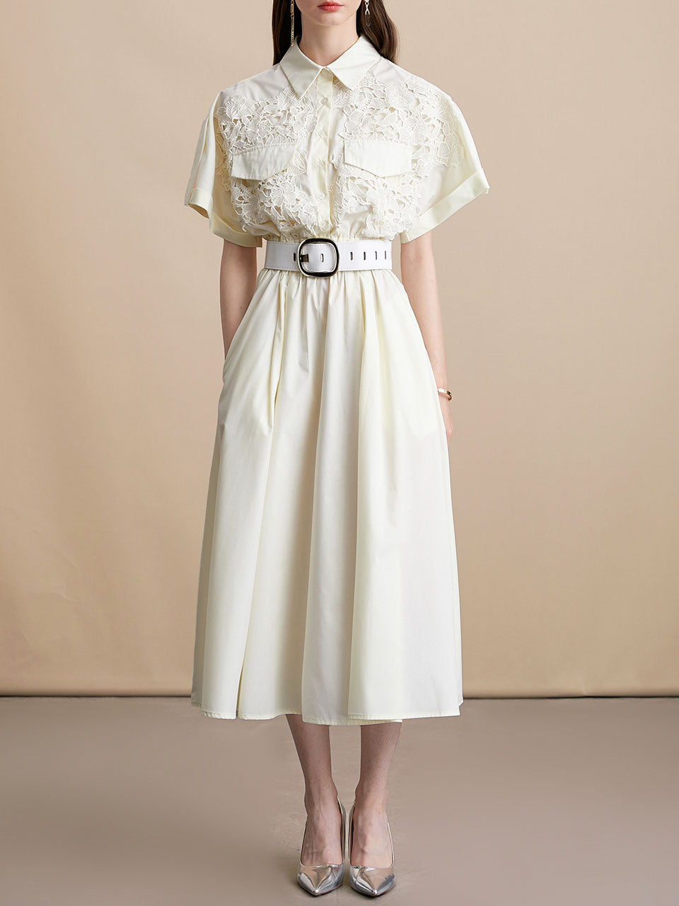 Pink Short Sleeve Classic 1950S Vintage Shirt Dress