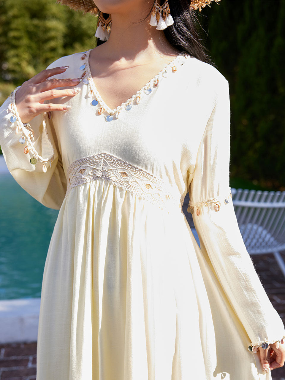 Bohemian Hollowed-out Tassel Scarf Shawl