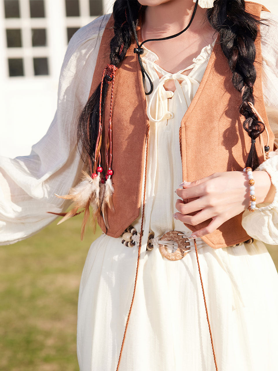 Bohemian White Ruffles Cotton Maxi Dress