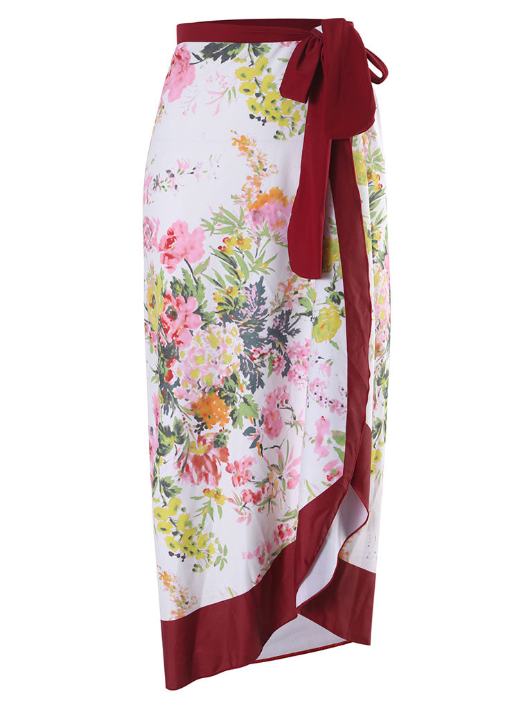 Floral Print Flower Strap One Piece
