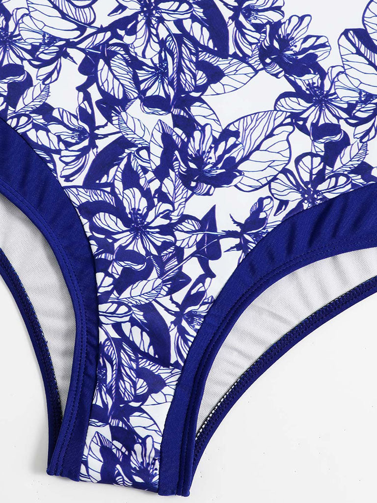 Animal Floral Print Strap One Piece
