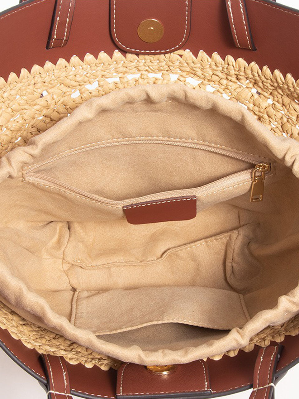 1950S Woven Raffia Tote Bag