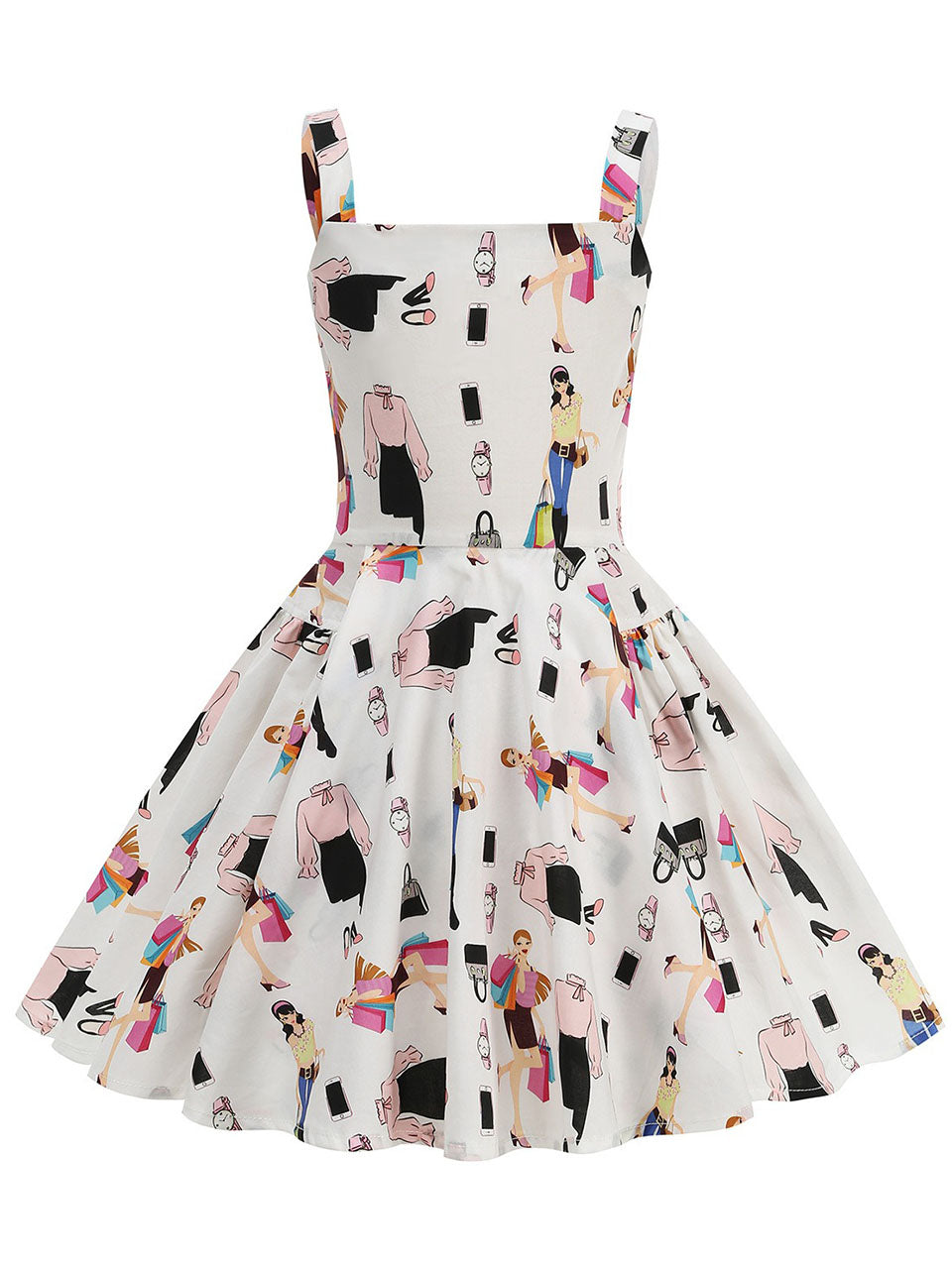 Kids Little Girls' Dress White Floral 1950S Vintage Dress