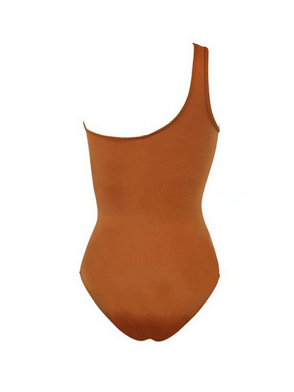 Terracotta One Shoulder Ruched One-Piece Swimsuit