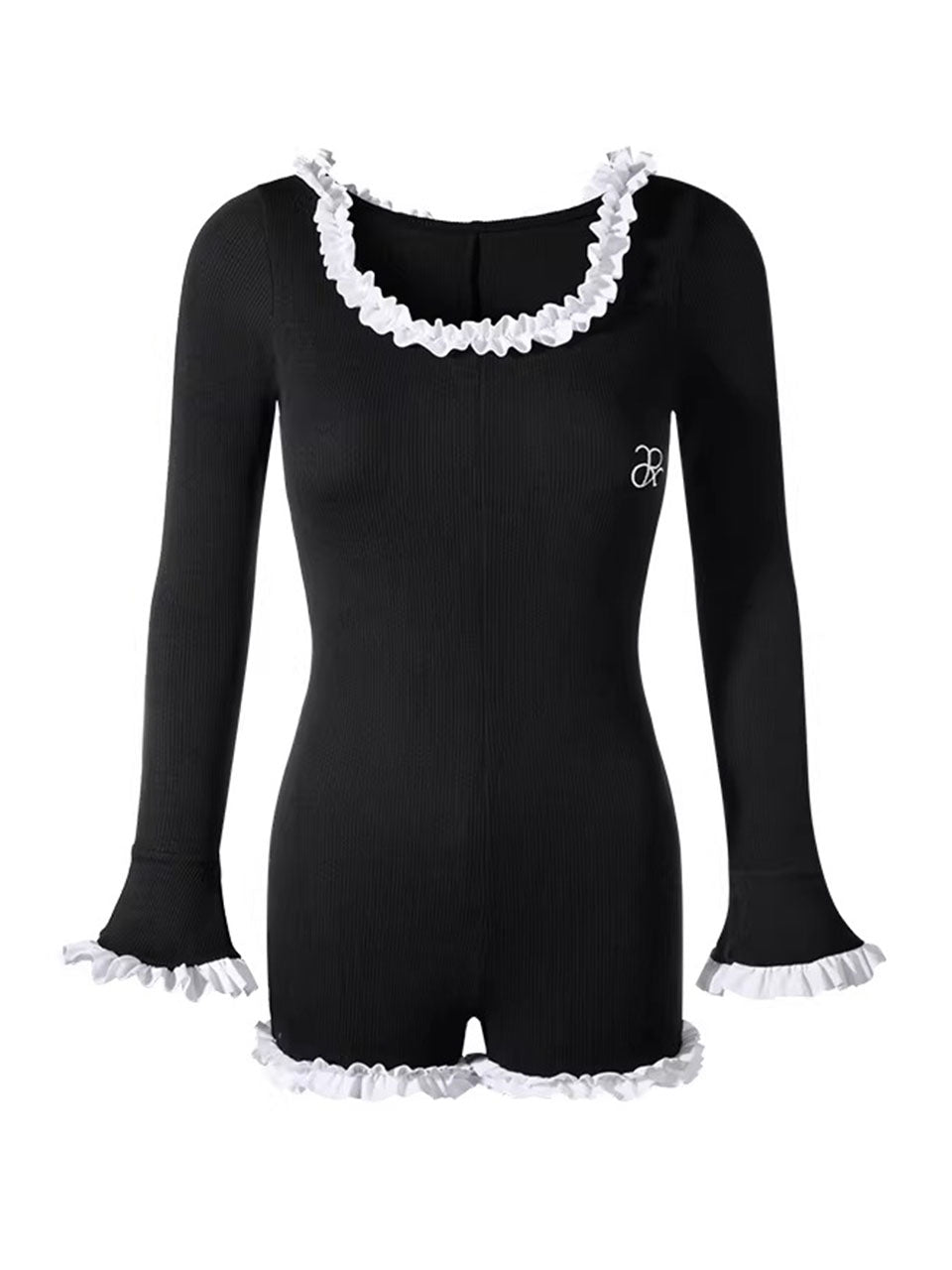 Black Lace U-Neck One Piece Vintage Swimsuit