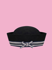 Retro White Canvas Salior Hat