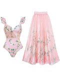 Barbiecore Pink Floral One-Piece Swimsuit