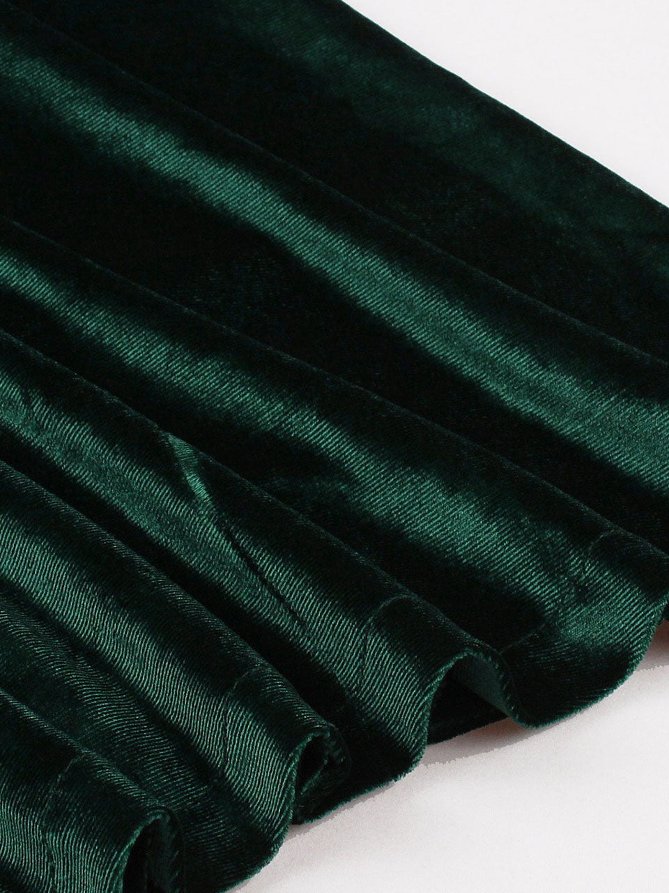 Christmas Green V Neck Velvet 1950S Vintage Swing Dress