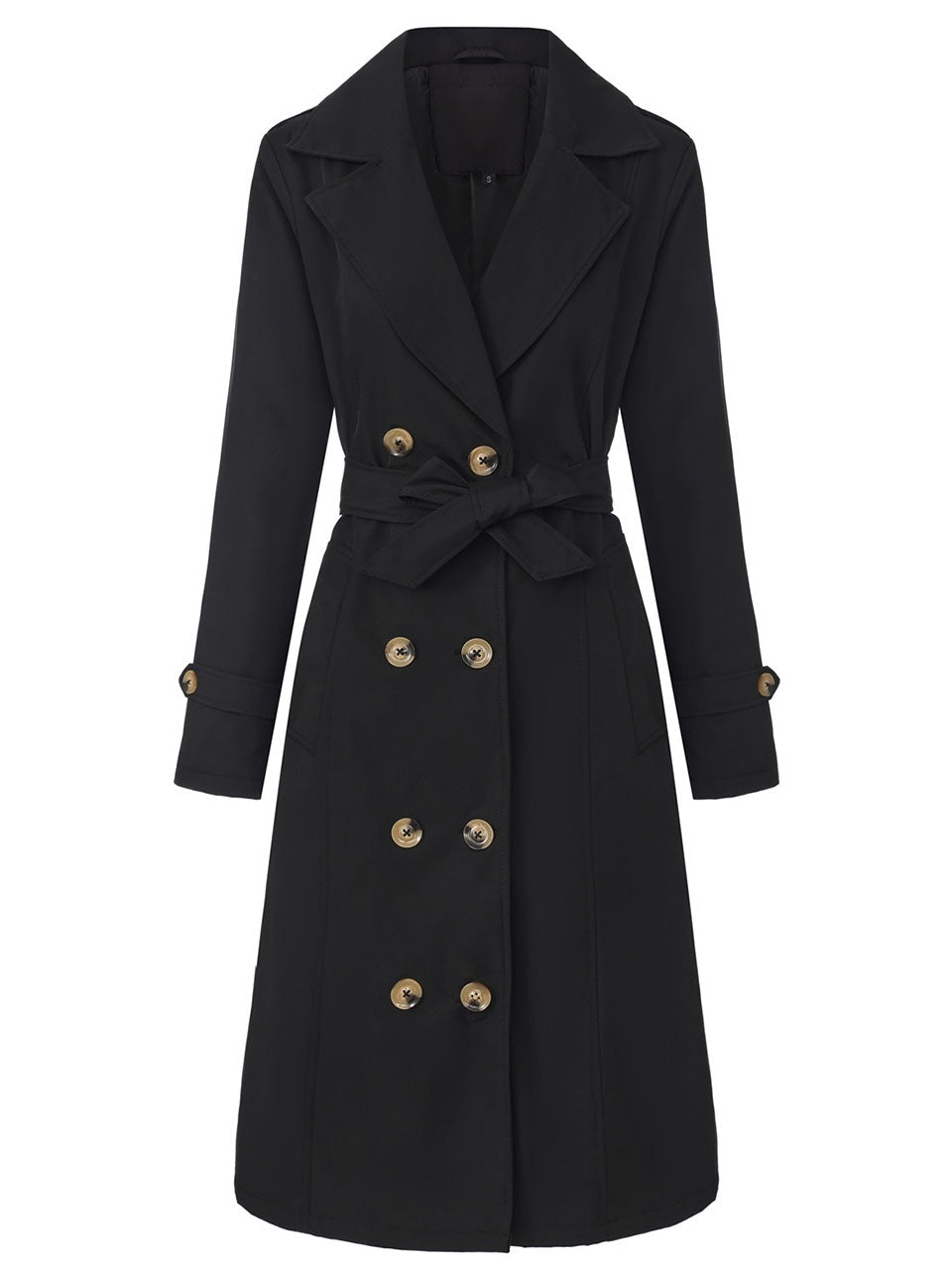 Black Double-Breasted Trench Coat