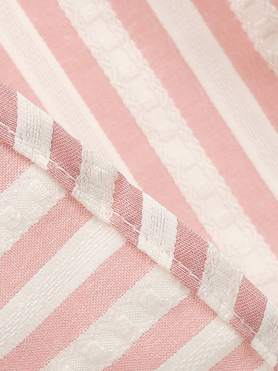 1950S Pink Vertical Stripe  High Waist Pleated Swing Vintage Skirt