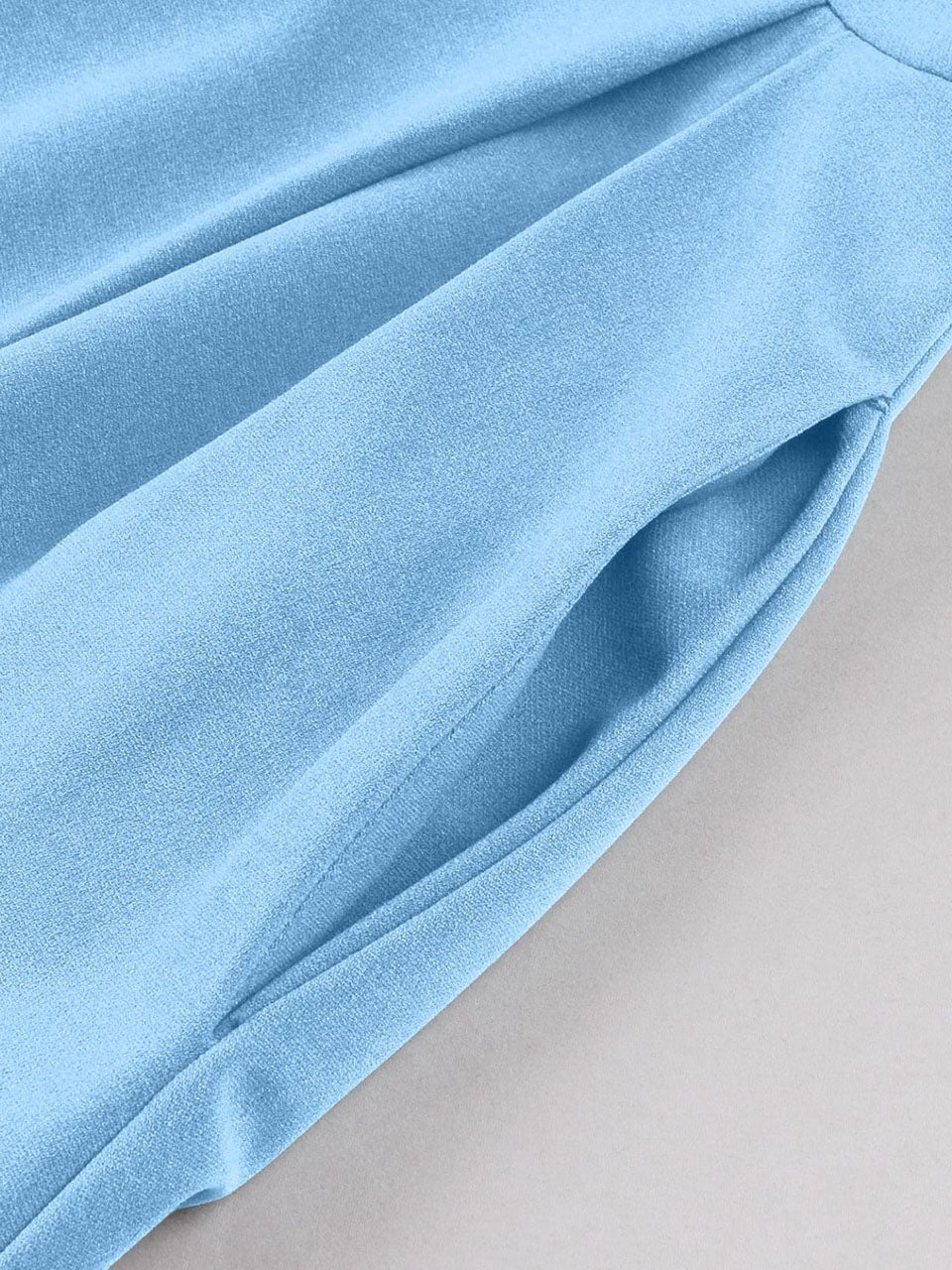 Audrey Hepburn Style Vintage Baby Blue 1950s Cotton Shirt Dress