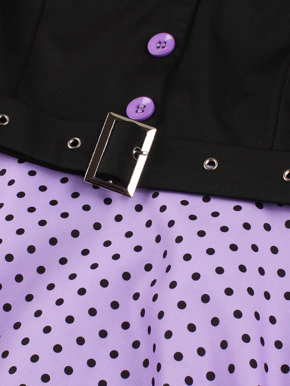 Audrey Hepburn Style Polka Dots 1950s Puff Sleeve Vintage Dress