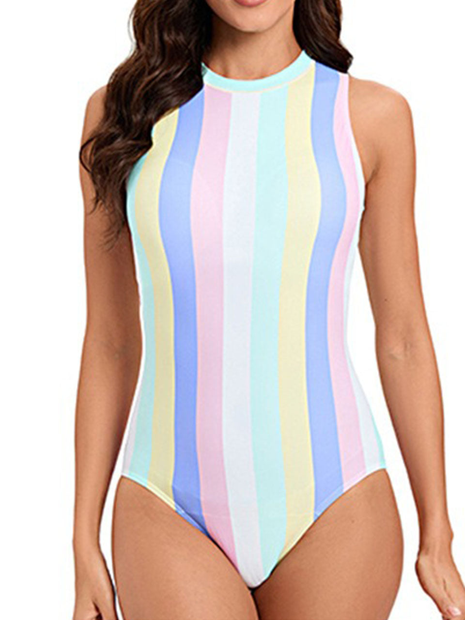 Rainbow Stripe One-piece Bathing Suit
