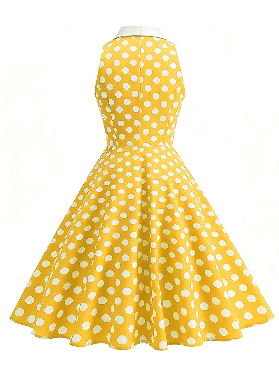 1950s Vintage Polka Dots Sleeveless Retro Swing Dress