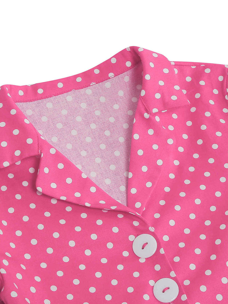 Kids Little Girls' Dress Pink Turn Down Collar Polka Dot Cotton 1950S Vintage Dress