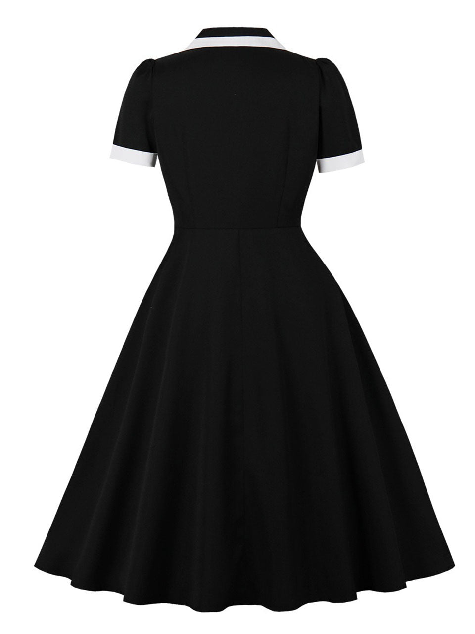 Wine Red V Neck 1950S Vintage Swing Dress