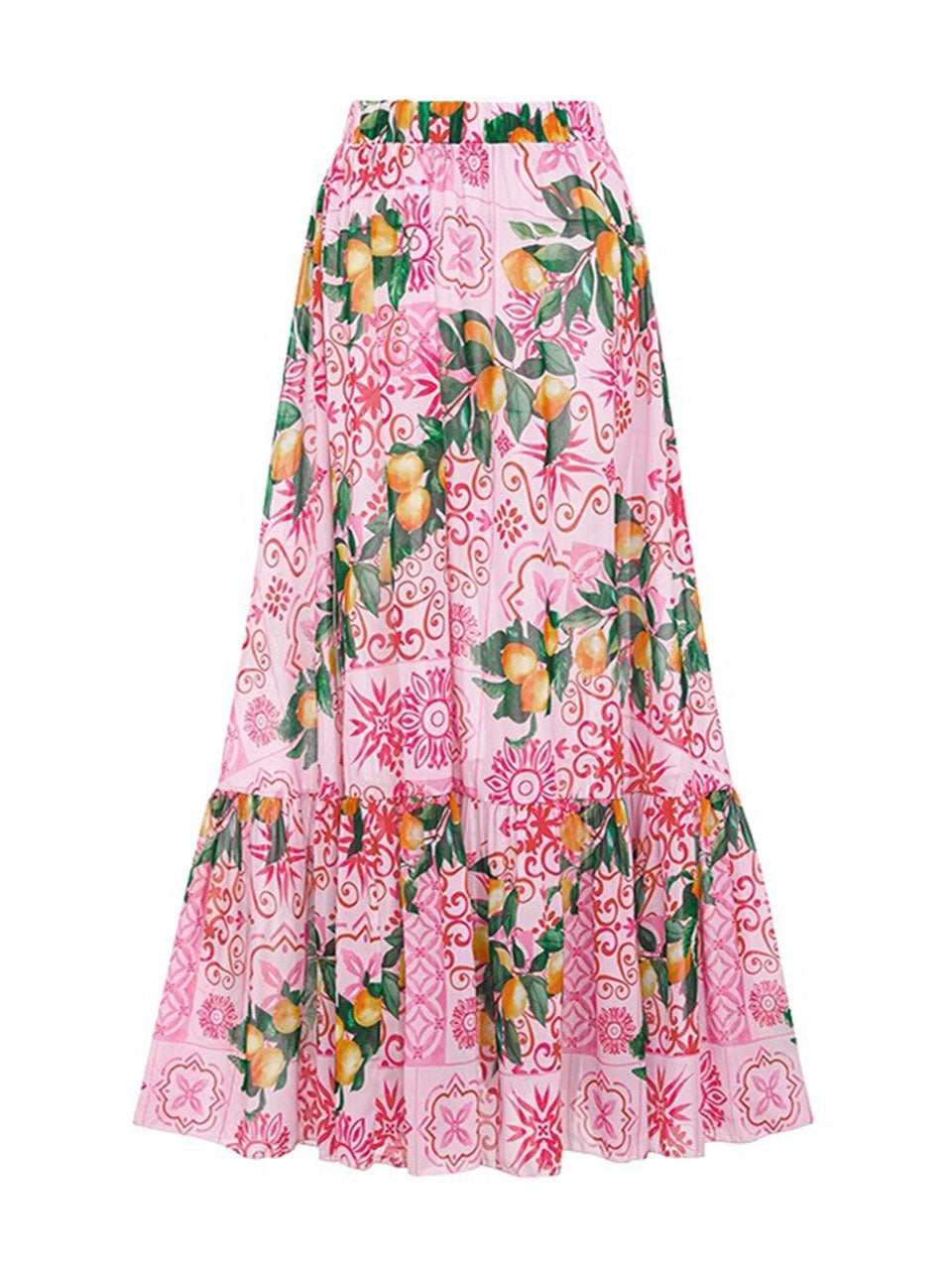 Pink Floral Bathing Suit - 2 Piece Swimsuit and Beach Cover Up Skirt