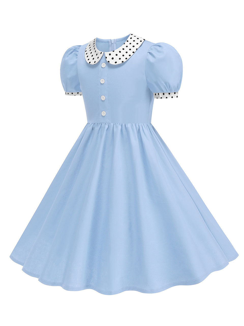Kids Little Girls' Dress Peter Pan Short Sleeve Cotton 1950S Vintage Dress
