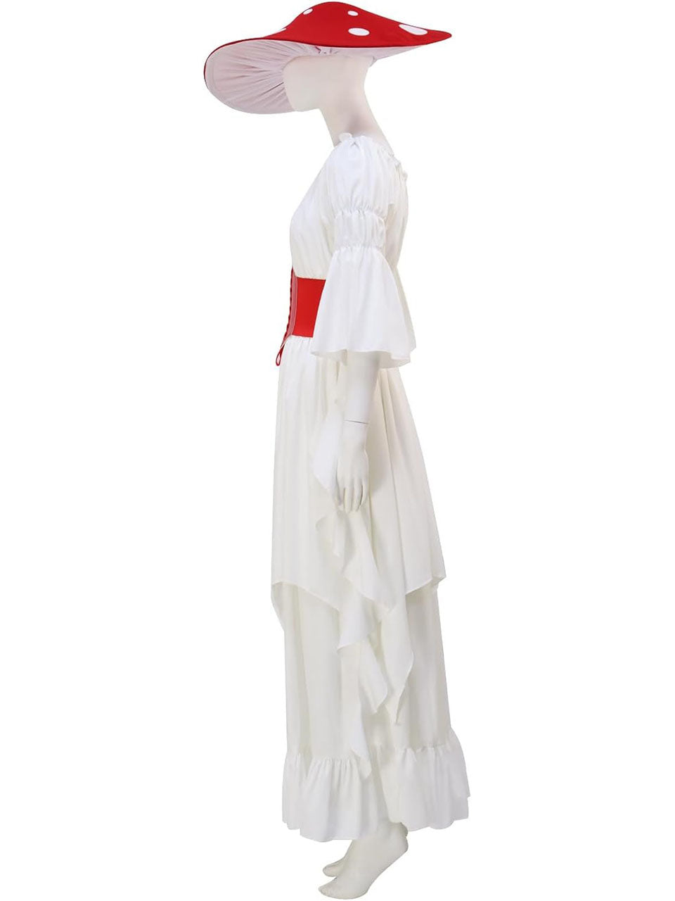 White Renaissance Mushroom Medieval Edwardian Dress