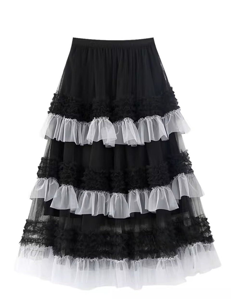 3-Tier Ruffle Layered Flowy Boho Skirt