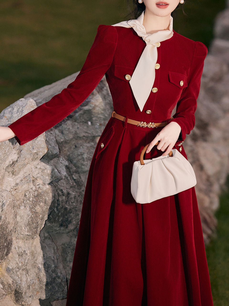 Red Velvet Vintage Dress