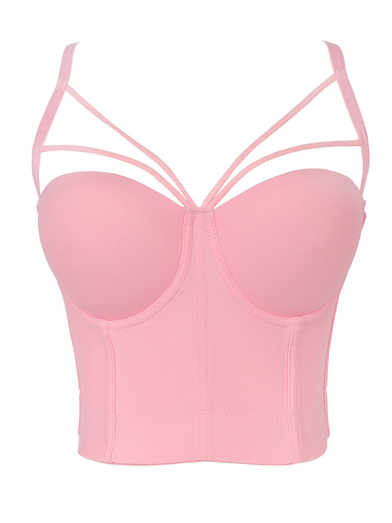 Solid Color Cut Out Corset Camisole Top