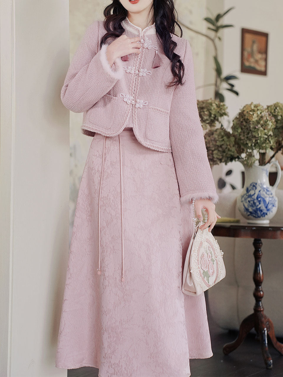 2PS Pink Long Sleeve Warm Coat