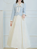 2PS White and Blue Tweed Coat