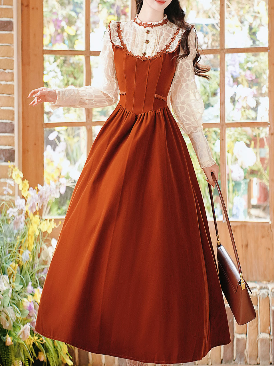 50s Retro Brown Lace